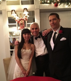 NY Wedding Singer Johnny Cannella With Bride & Groom 
